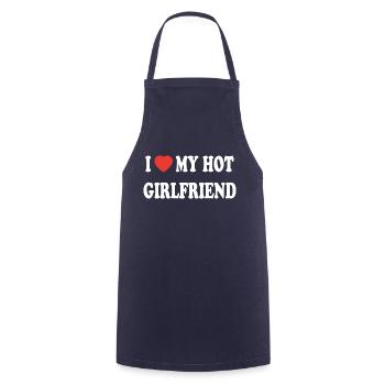 Love my hot girlfriend - Red heart love - Kochschürze - Navy - Vorne - AI Model Male 185 dark (185cm)