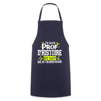 Prof Professeur Histoire Métier Collège Lycée - Tablier de cuisine - marine - Devant - AI Model Male 185 dark (185cm)