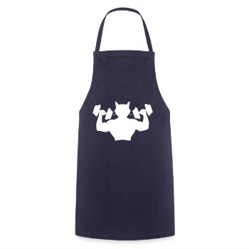 Body Builder Cat - Gym Bodybuilder Gym - Cooking Apron - navy - Front - AI Model Male 185 dark (185cm)