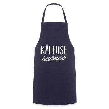 Râleuse heureuse / humour raleuse - Tablier de cuisine - marine - Devant - AI Model Male 185 dark (185cm)