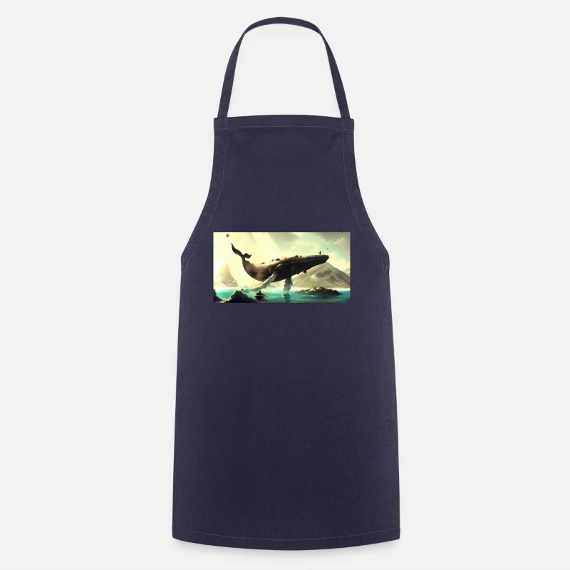 Baleine flottant dans le ciel - Tablier de cuisine - marine