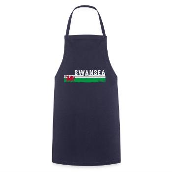 Swansea Wales Coastal Charm - Cooking Apron - navy - Front - AI Model Male 185 dark (185cm)