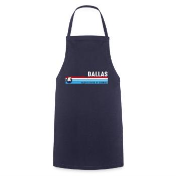 Dallas Texas Est 1841 Vintage Classic Retro Style - Cooking Apron - navy - Front - AI Model Male 185 dark (185cm)