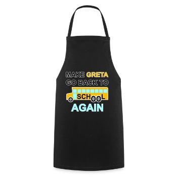 "Anti Greta", fridays for future, Klimaschutz,Co2 - Kochschürze - Schwarz - Vorne - AI Model Male 185 dark (185cm)