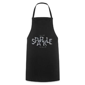 Illustration de lettres étincelantes avec inscription - Tablier de cuisine - noir - Devant - AI Model Male 185 dark (185cm)