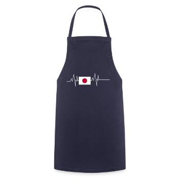 Japan Flag Heartbeat - Cooking Apron - navy - Front - AI Model Male 185 dark (185cm)