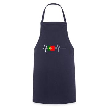 Drapeau du Portugal Battement de cœur - Tablier de cuisine - marine - Devant - AI Model Male 185 dark (185cm)