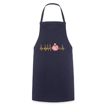 Sparschwein EKG Herzschlag Sparer Geld Sparen - Kochschürze - Navy - Vorne - AI Model Male 185 dark (185cm)