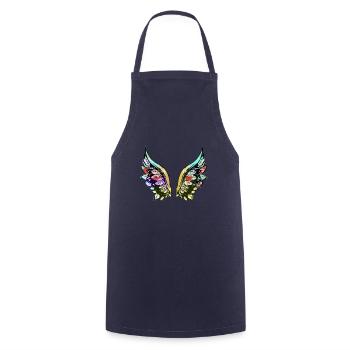 wing fishing wings,wings,watercolor,gray,angel wings - Cooking Apron - navy - Front - AI Model Male 185 dark (185cm)