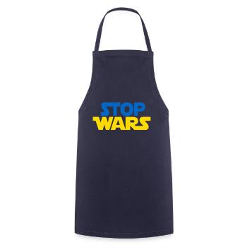 STOP WARS UKRAINE - Cooking Apron - navy - Front - AI Model Male 185 dark (185cm)