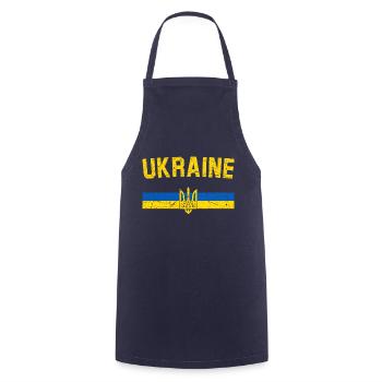 Ukraine - Kochschürze - Navy - Vorne - AI Model Male 185 dark (185cm)