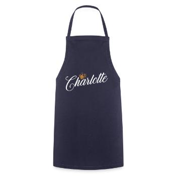 Charlotte Custom Name for Women Kids Toddlers - - Cooking Apron - navy - Front - AI Model Male 185 dark (185cm)