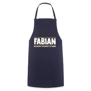 Fabian - Cooking Apron - navy - Front - AI Model Male 185 dark (185cm)
