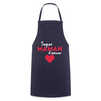 Super maman d'amour - Tablier de cuisine - marine - Devant - AI Model Male 185 dark (185cm)