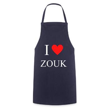 I Love White Zouk and Red Heart - Cooking Apron - navy - Front - AI Model Male 185 dark (185cm)