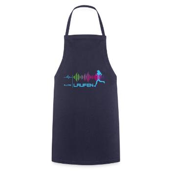Läuferin - Alltags-Puls - good vibes (blau) - Kochschürze - Navy - Vorne - AI Model Male 185 dark (185cm)