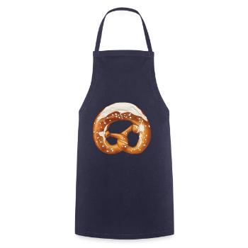 Brezel Breze Laugenbreze Illustration Cartoon - Kochschürze - Navy - Vorne - AI Model Male 185 dark (185cm)