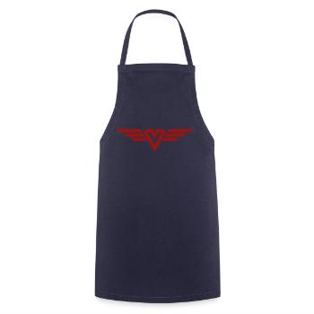 Super Maman - Cœur et ailes - Tablier de cuisine - marine - Devant - AI Model Male 185 dark (185cm)