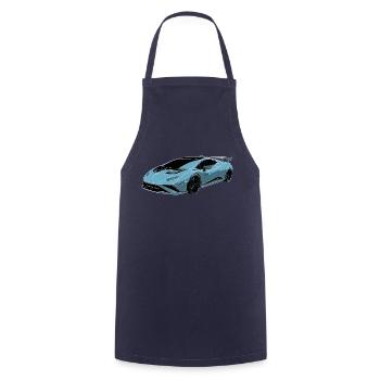 Sports car blue - Cooking Apron - navy - Front - AI Model Male 185 dark (185cm)