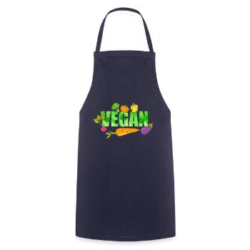 Go Vegan Vegan Vegetarian Vegetables instead of meat - Cooking Apron - navy - Front - AI Model Male 185 dark (185cm)