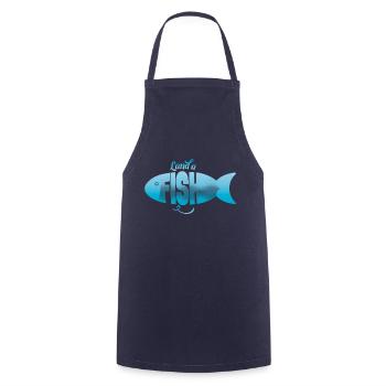 Landen Sie einen Fisch - schließen Sie einen Deal ab - Kochschürze - Navy - Vorne - AI Model Male 185 dark (185cm)