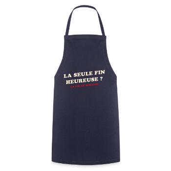 La seule fin heureuse cadeau humour original drole - Tablier de cuisine - marine - Devant - AI Model Male 185 dark (185cm)