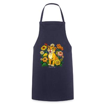 Niedlicher Tiger mit Säbelzähnen - Kochschürze - Navy - Vorne - AI Model Male 185 dark (185cm)