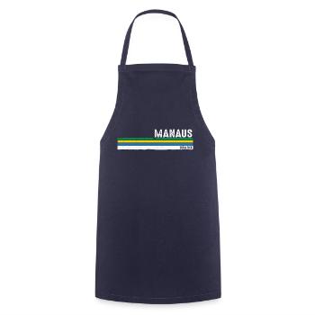 Manaus Brésil Vintage Sunset - Rétro Manaus - Tablier de cuisine - marine - Devant - AI Model Male 185 dark (185cm)