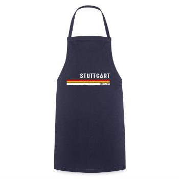 Stuttgart Deutschland Rétro Vintage - Allemand - Tablier de cuisine - marine - Devant - AI Model Male 185 dark (185cm)