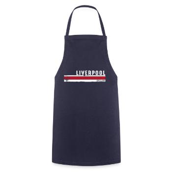 Liverpool - Angleterre Vibrant Heritage Gift pour le Royaume-Uni - Tablier de cuisine - marine - Devant - AI Model Male 185 dark (185cm)