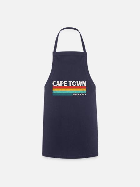 Kapstadt Südafrika Vintage Retro 70s Cape Town - Kochschürze - Navy