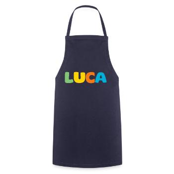 Name - Luca - Kochschürze - Navy - Vorne - AI Model Male 185 dark (185cm)