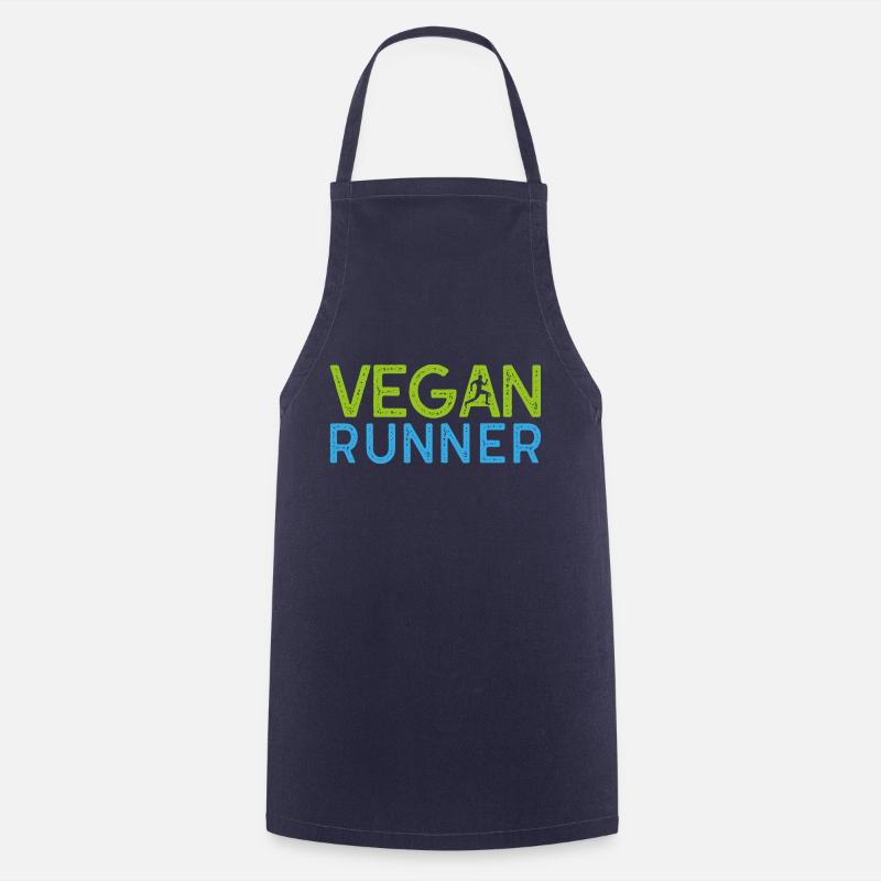 Vegan runner gift plants saying - Cooking Apron - navy
