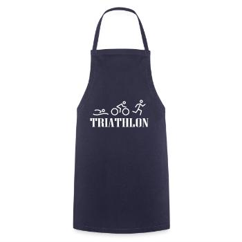 Triathlon Swim Bike Run Marathonun - Cooking Apron - navy - Front - AI Model Male 185 dark (185cm)