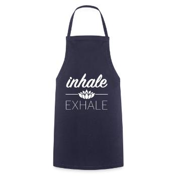 Inspirez, expirez | Yoga, sport, méditation - Tablier de cuisine - marine - Devant - AI Model Male 185 dark (185cm)