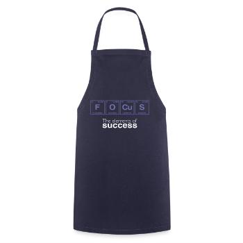 Funny sayings: The Elements of Success - FOCUS - Cooking Apron - navy - Front - AI Model Male 185 dark (185cm)