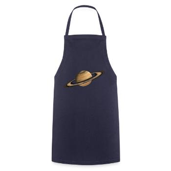 Saturn Planet Ringe - Kochschürze - Navy - Vorne - AI Model Male 185 dark (185cm)