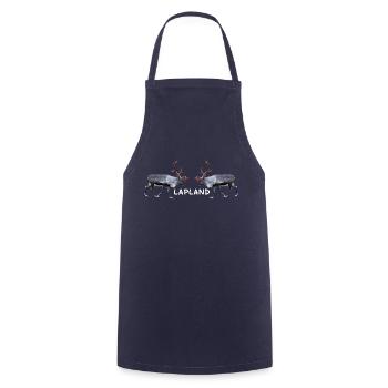 Lapland reindeer pair with text motifs - Cooking Apron - navy - Front - AI Model Male 185 dark (185cm)
