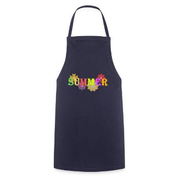 Sommer bringt Farbe - Kochschürze - Navy - Vorne - AI Model Male 185 dark (185cm)