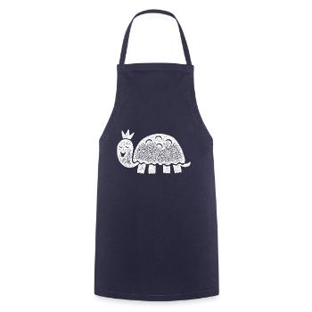 Tortue rieuse avec couronne - Tablier de cuisine - marine - Devant - AI Model Male 185 dark (185cm)