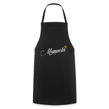 Manuela Custom Name für Frauen Kinder Kleinkinder - - Kochschürze - Schwarz - Vorne - AI Model Male 185 dark (185cm)