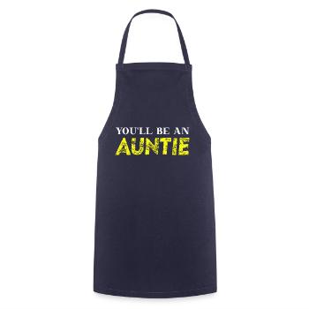 You'll be an auntie Geschenkidee Tante schwanger - Kochschürze - Navy - Vorne - AI Model Male 185 dark (185cm)