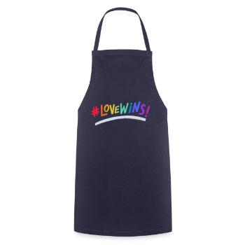 Love Wins Pride - Kochschürze - Navy - Vorne - AI Model Male 185 dark (185cm)