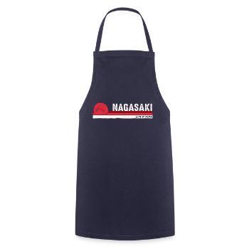 Vintage Rétro Nagasaki Japon pour Asia Lover Men - Tablier de cuisine - marine - Devant - AI Model Male 185 dark (185cm)