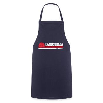 Kagoshima Japon Vintage Retro Design pour Volcano - Tablier de cuisine - marine - Devant - AI Model Male 185 dark (185cm)