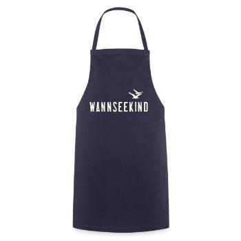 Wannseekind Waldbad Wannsee Outfit See Baden - Kochschürze - Navy - Vorne - AI Model Male 185 dark (185cm)