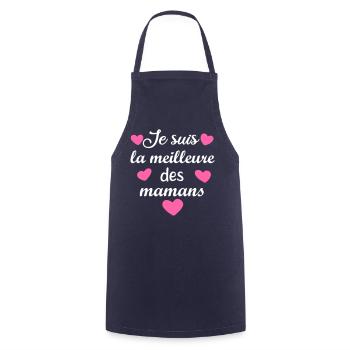 la meilleure des mamans, cadeau fête des mères - Tablier de cuisine - marine - Devant - AI Model Male 185 dark (185cm)