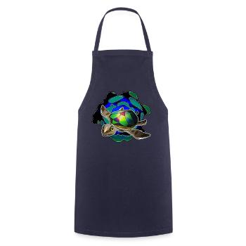 Sea turtles - Cooking Apron - navy - Front - AI Model Male 185 dark (185cm)