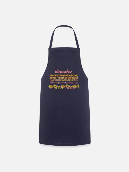 Gardening 101: Cover Your Tracks Tee - Cooking Apron - navy