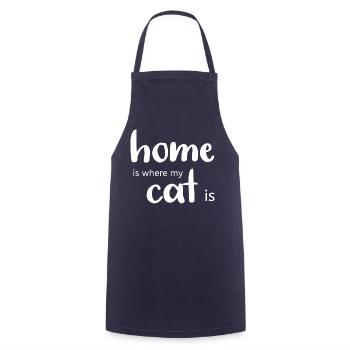 Zuhause ist, wo meine Katze ist - Kochschürze - Navy - Vorne - AI Model Male 185 dark (185cm)